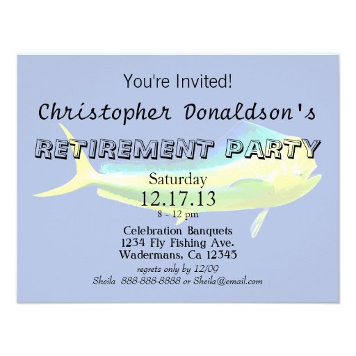 Mahi Mahi saltwater fishing graphic Personalized Invite
