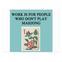 mahjong game player post cards