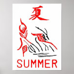 Mahjong Tile, Summer , On White Background Print