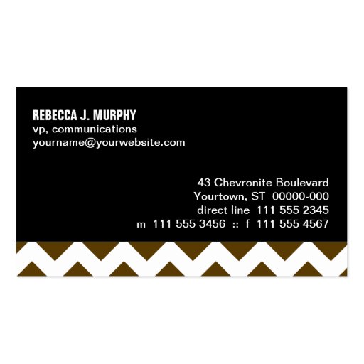Mahogany Chevron Business Card (back side)