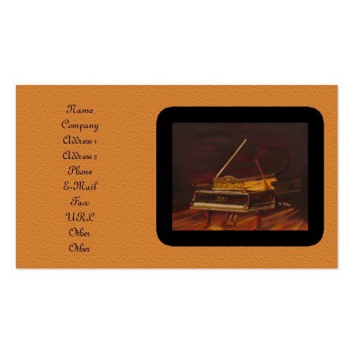 Mahogany Melody customizable business card (front side)