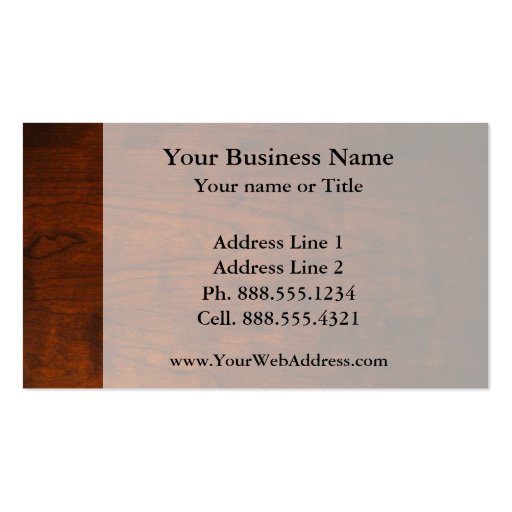 Mahogany Wood Texture Business Card Template (front side)