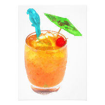Mai Tai One On Custom Invitation