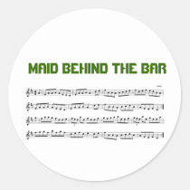 Maid Behind The Bar Music Reel Name Tag Sticker at Zazzle