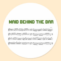 Maid Behind The Bar Music Reel Name Tag Sticker