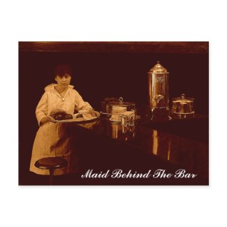 Maid Behind The Bar Music Reel Postcard postcard