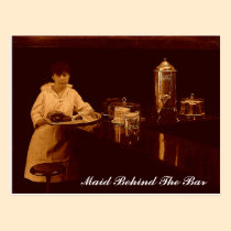 Maid Behind The Bar Music Reel Postcard