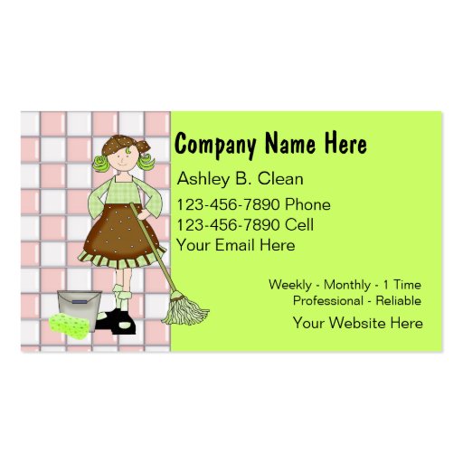 Maid Business Cards (front side)