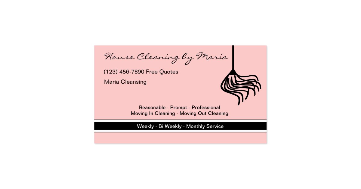 housekeeper business cards zazzle housekeeper business cards