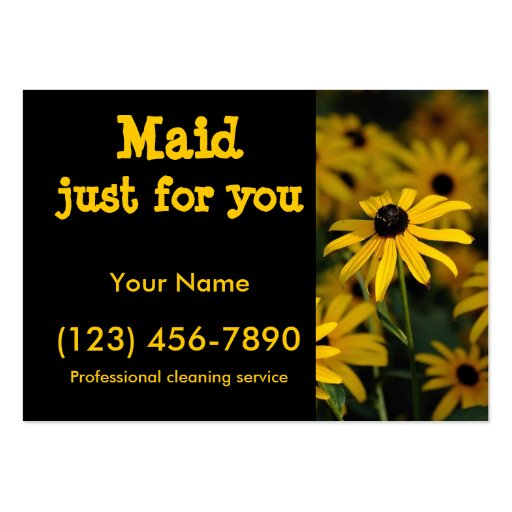 Maid just for you business cards (front side)