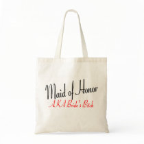 Maid Of Honor (AKA Bride's Bitch Red) Canvas Bags