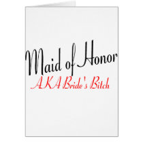 Maid Of Honor (AKA Bride's Bitch Red) Greeting Cards