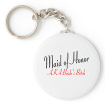 Maid Of Honor (AKA Bride's Bitch Red) Key Chains