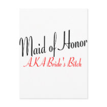 Maid Of Honor (AKA Bride's Bitch Red) Post Cards