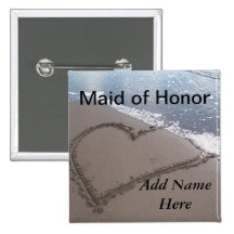 Maid Of Honor Beach Wedding Button