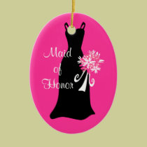 Maid of Honor Black Dress Ornament ornaments