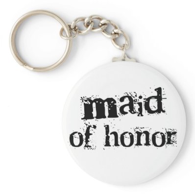 Maid of Honor Black Text Key Chains