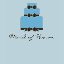 Maid of Honor Blue and Brown Wedding Cake T-shirt