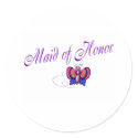 Maid Of Honor Butterfly stickers by CelebrationZazzle Maid Of Honor Butterfly stickers