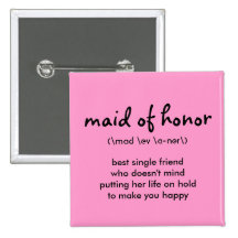 Maid of Honor Button