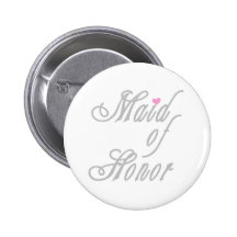 Maid of Honor Classy Grays Button