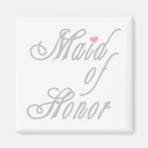 Maid of Honor Classy Grays Fridge Magnet