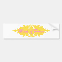 Maid of Honor Golden Yellow Vintage Style Banner Bumper Stickers
