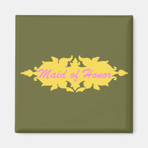 Maid of Honor Golden Yellow Vintage Style Banner Magnet