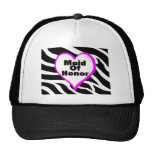 Maid Of Honor (Heart Zebra Stripes) Hats