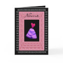 Maid of Honor Invitation PURPLE Dress Petal Trim cards by JaclinArt Maid of Honor Invitation PURPLE Dress Petal Trim cards