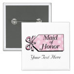 Maid of Honor Pinback Buttons