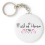 Maid Of Honor Pink Black Hearts Keychains