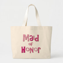 Maid of Honor Pink Brown Canvas Bags