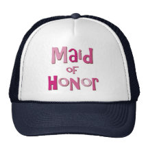 Maid of Honor Pink Brown Mesh Hat