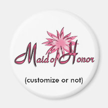 Maid of Honor Pink Refrigerator Magnets