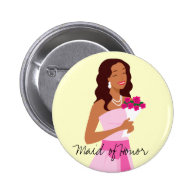 Maid Of Honor Pink Wedding Gown Button