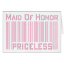 Maid of Honor Priceless cards