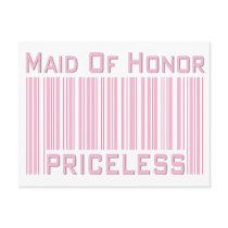 Maid of Honor Priceless postcards