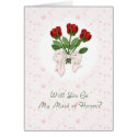 Maid of Honor Red Roses cards by StarStock Maid of Honor Red Roses cards