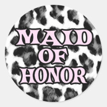 Maid of Honor Round Sticker