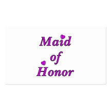 Maid of Honor Simply Love Business Card