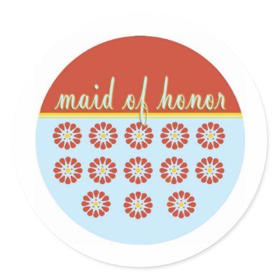 Maid of Honor Round Sticker