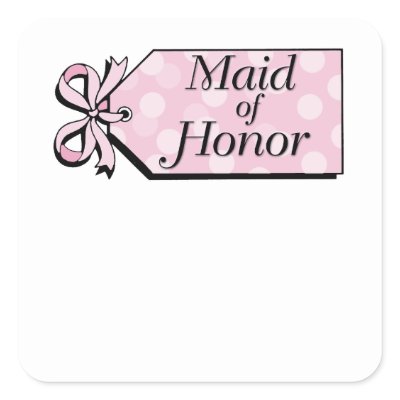 Maid of Honor Square Stickers