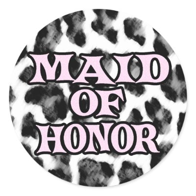Maid of Honor Round Sticker