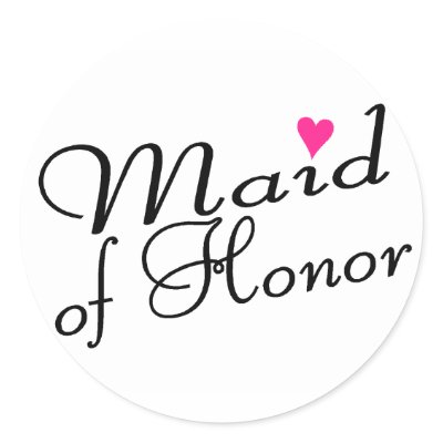 Maid Of Honor Round Sticker