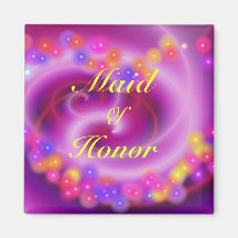 Maid Of Honor Swirly Heart Magnet