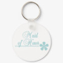 Maid of Honor Teal Elegance keychains by weddingsareus Maid of Honor Teal Elegance keychains