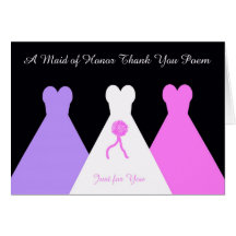 Maid of Honor Thank You Poem Greeting Card