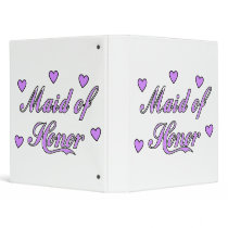 Maid of Honor Wedding Hearts 3 Ring Binder