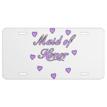 Maid of Honor Wedding Hearts License Plate at Zazzle